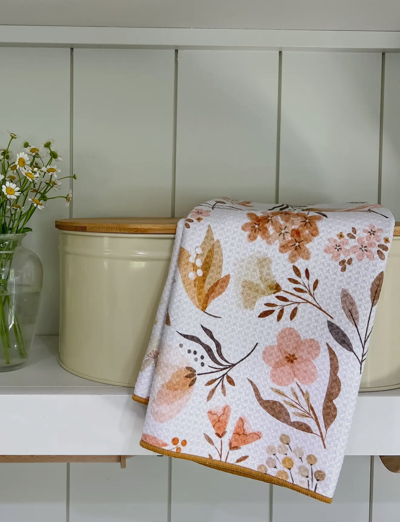 Pressed Autumn Bloom Kitchen Towel