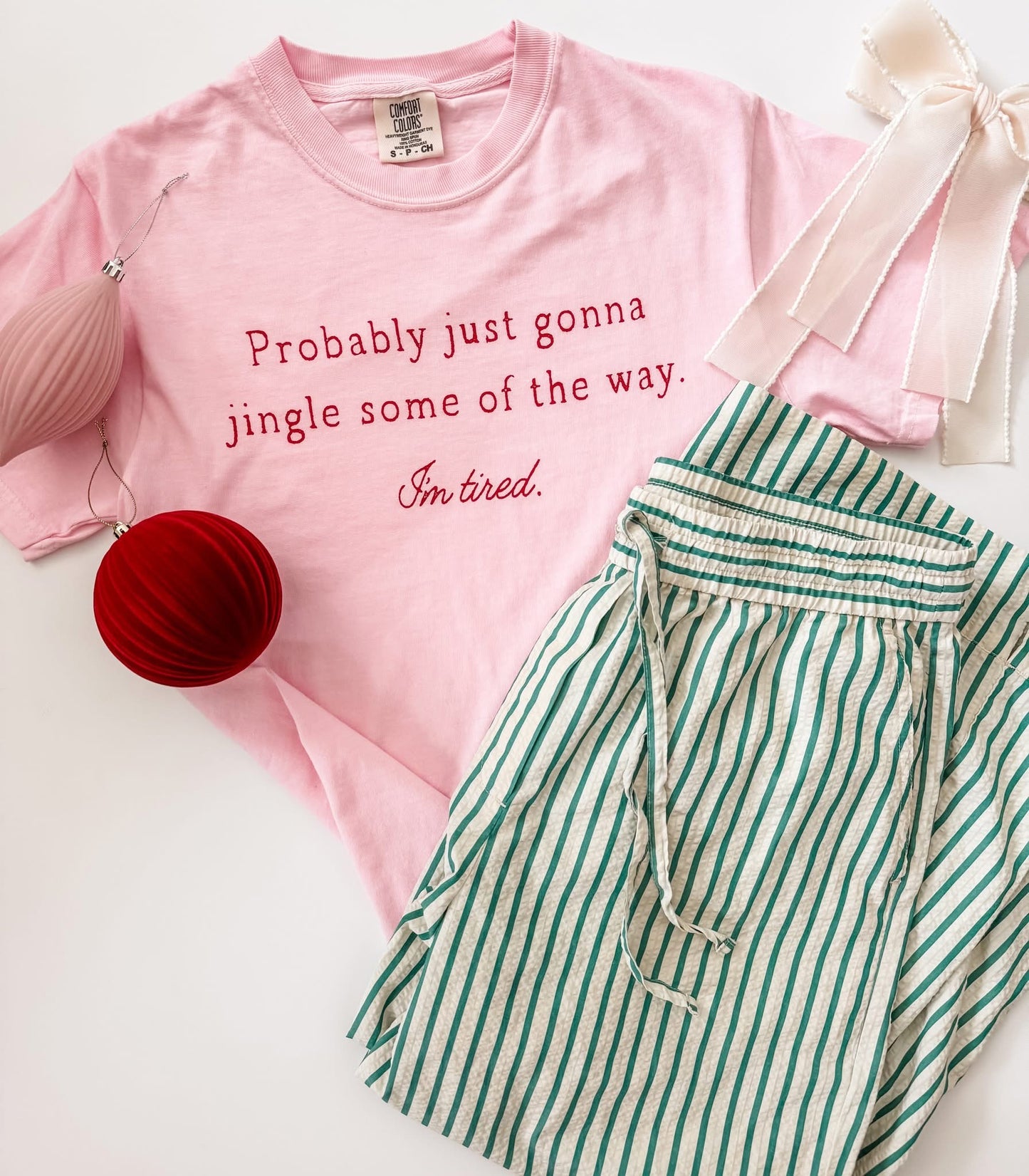 MADE TO ORDER: Jingle Some of the Way Graphic Tee in Blossom