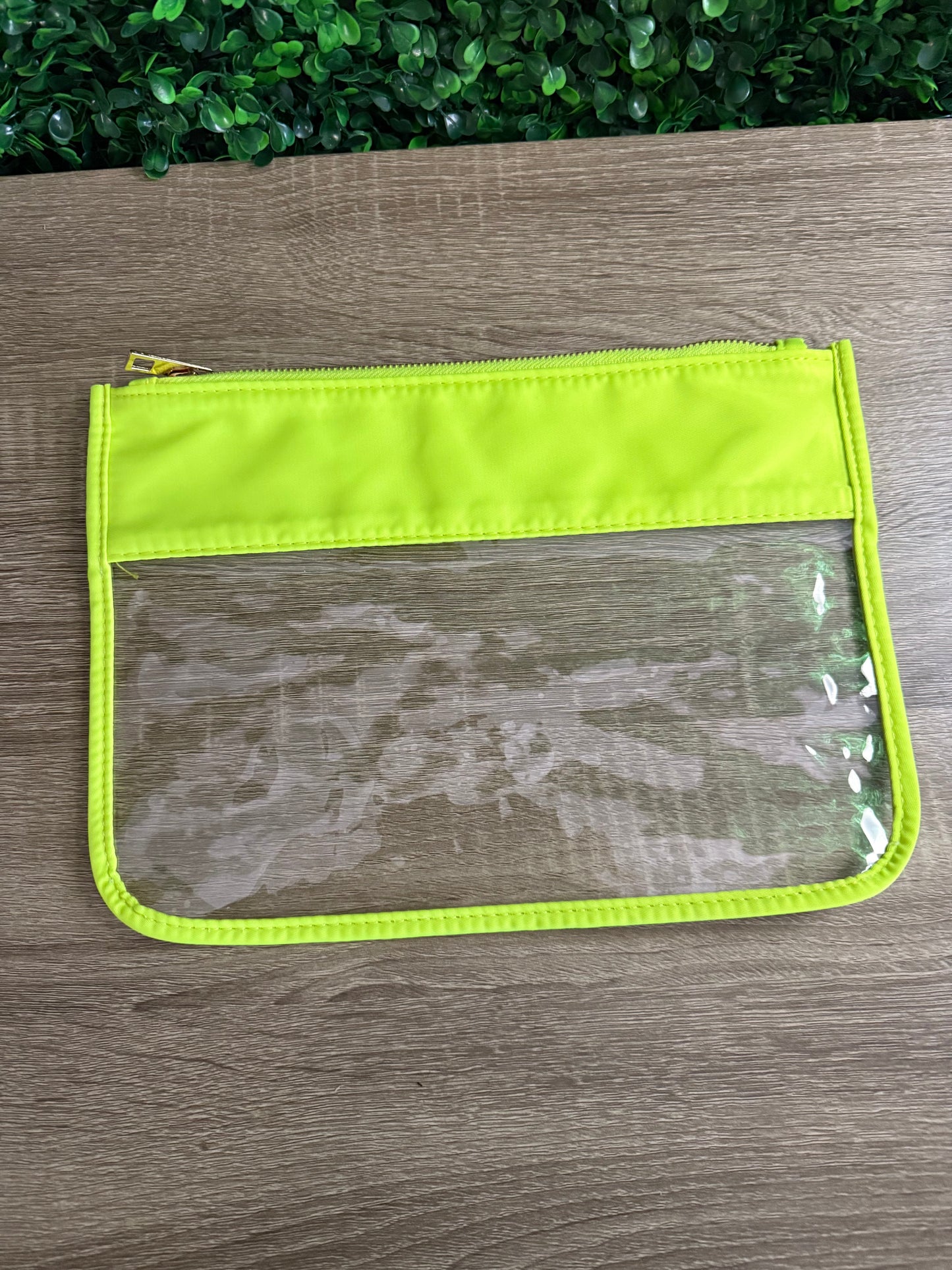 Nylon Clear Bag in Neon Yellow