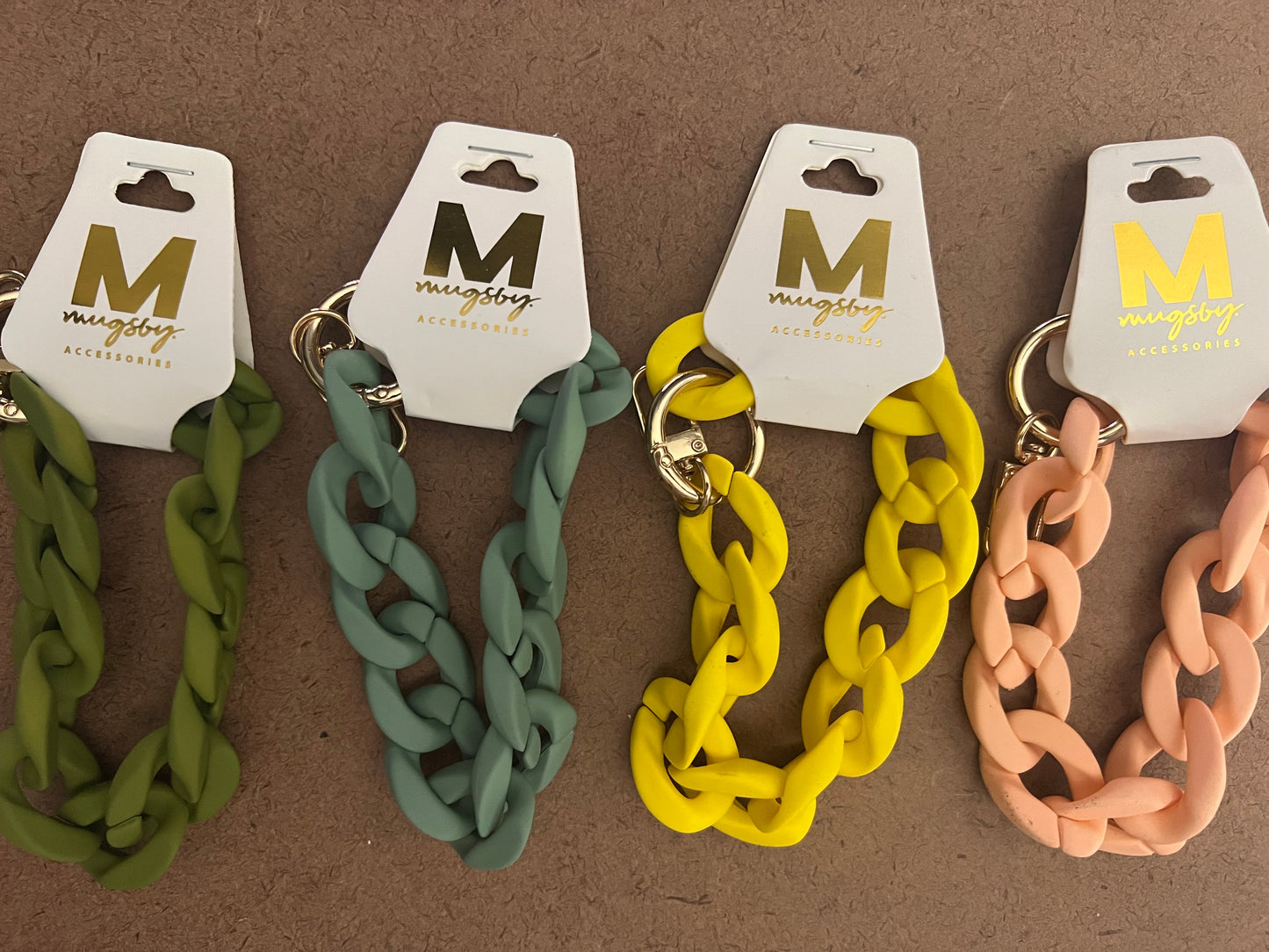 Acrylic Matte Chain Link Keychain - Multiple Colors