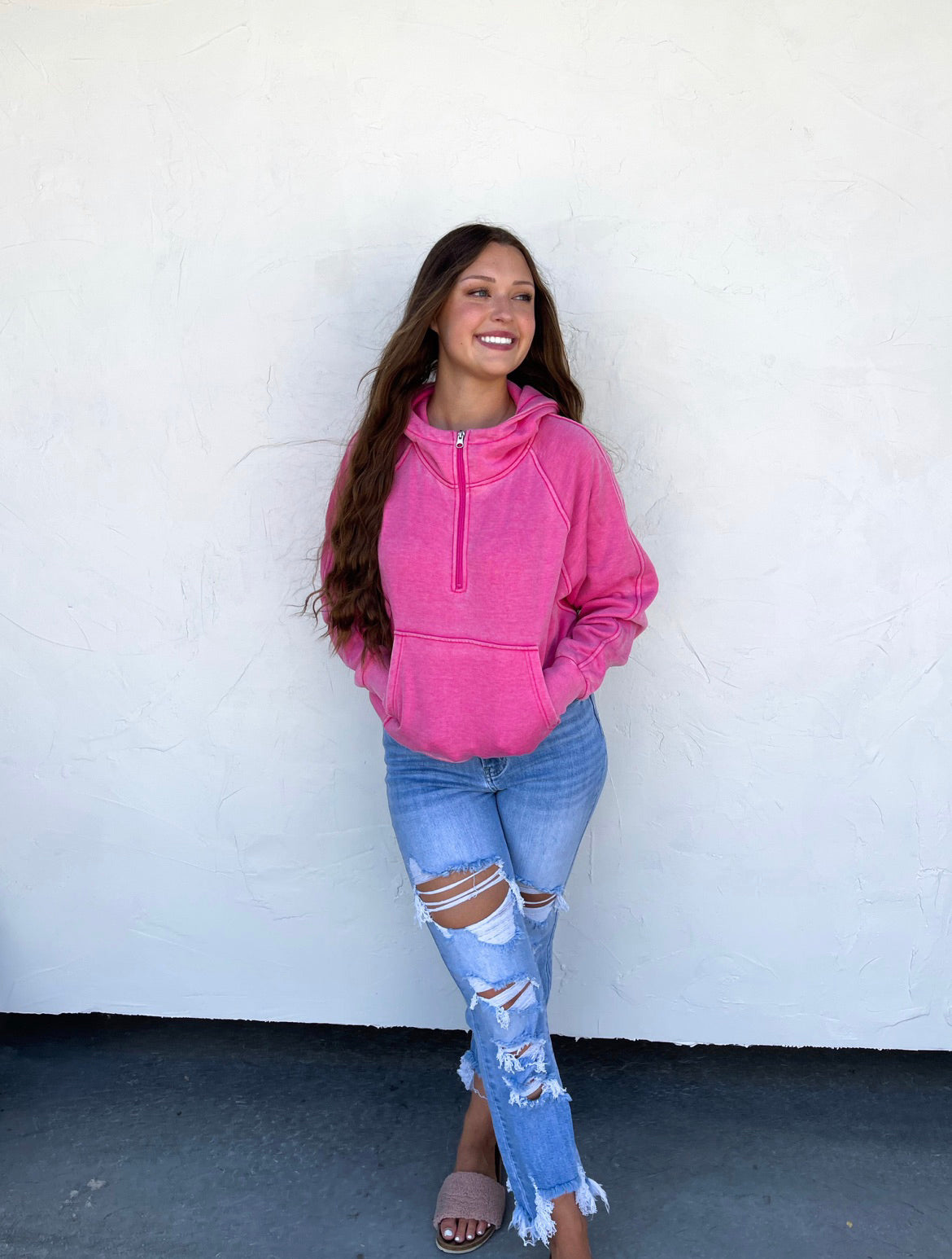 S/M & 2XL ONLY Easy Does It Pullover in Pink