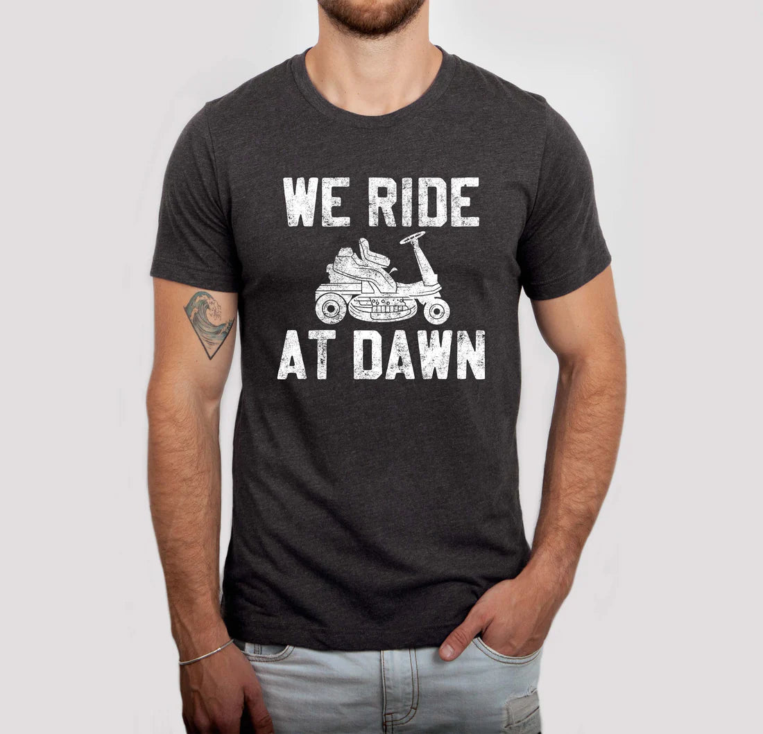 PRE-ORDER We Ride At Dawn Graphic Tee in Charcoal