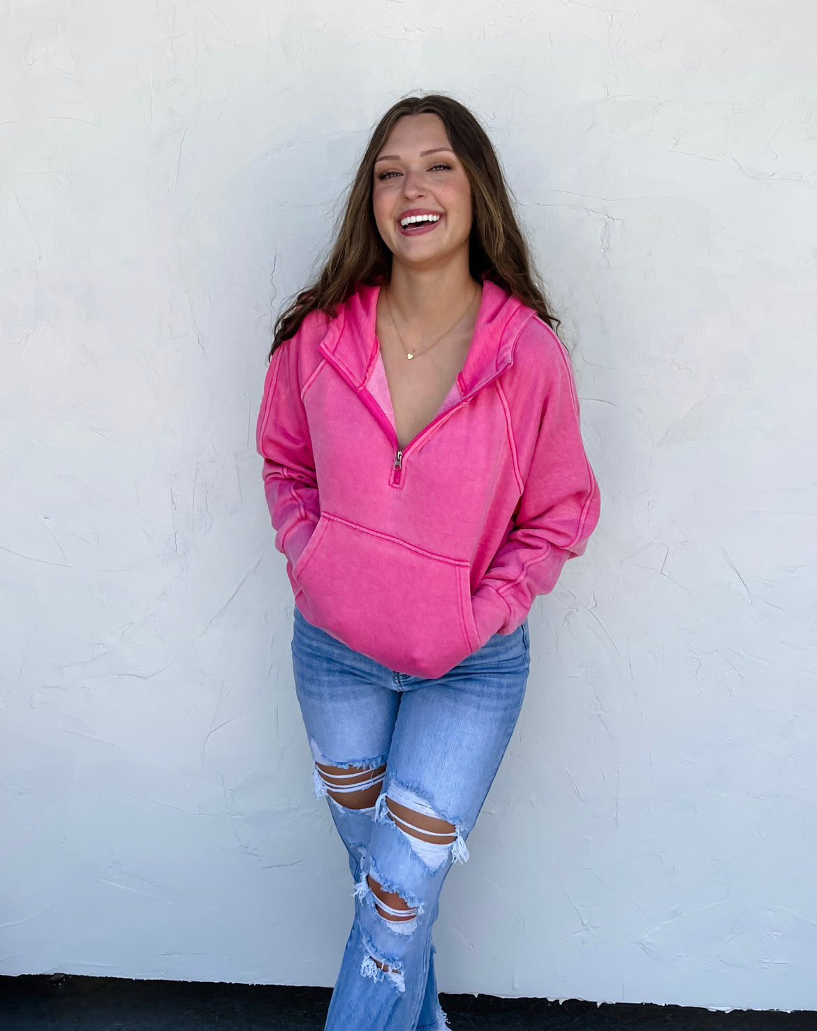 S/M & 2XL ONLY Easy Does It Pullover in Pink