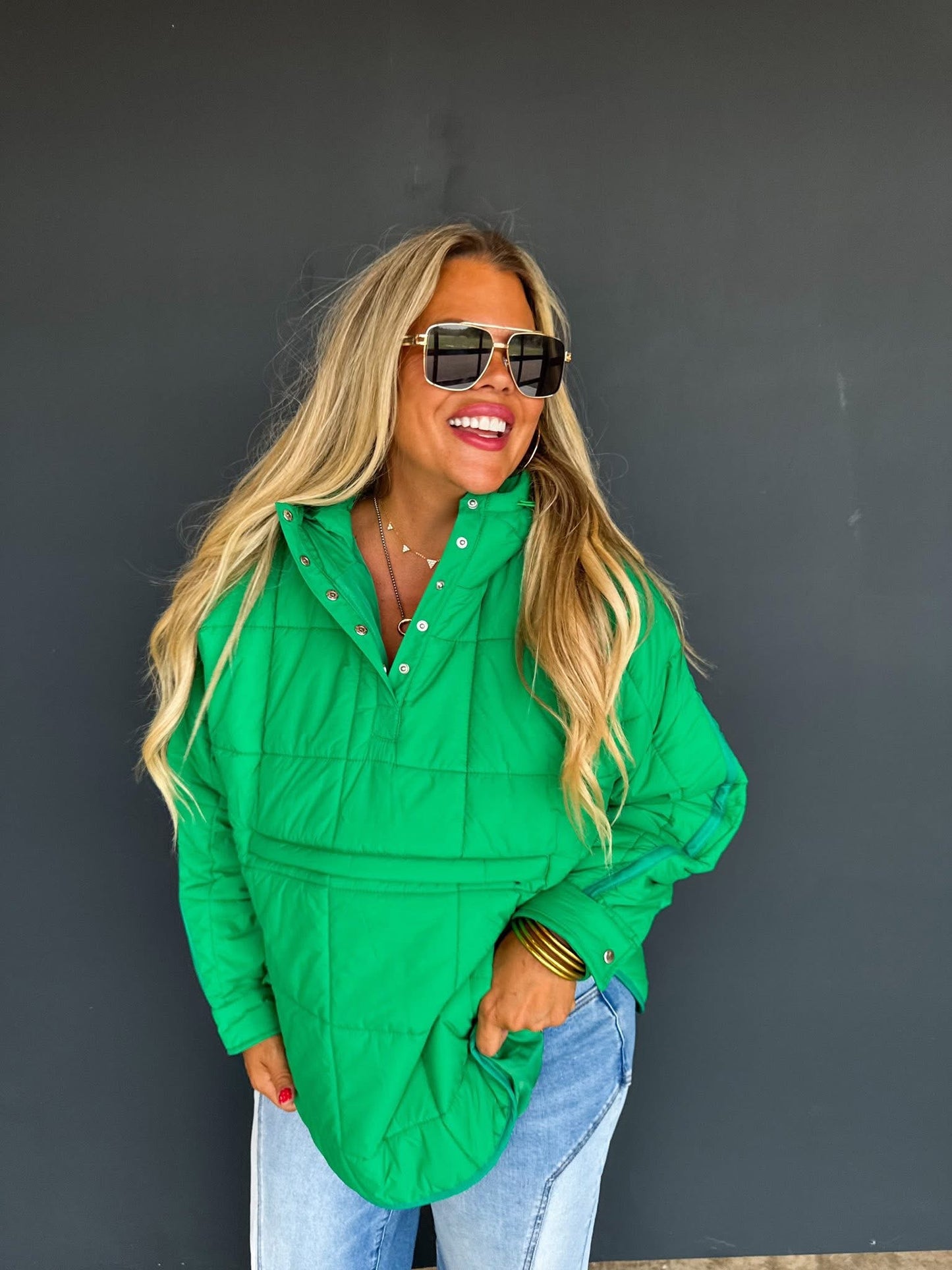S/M ONLY Peyton Puffer Jacket in green