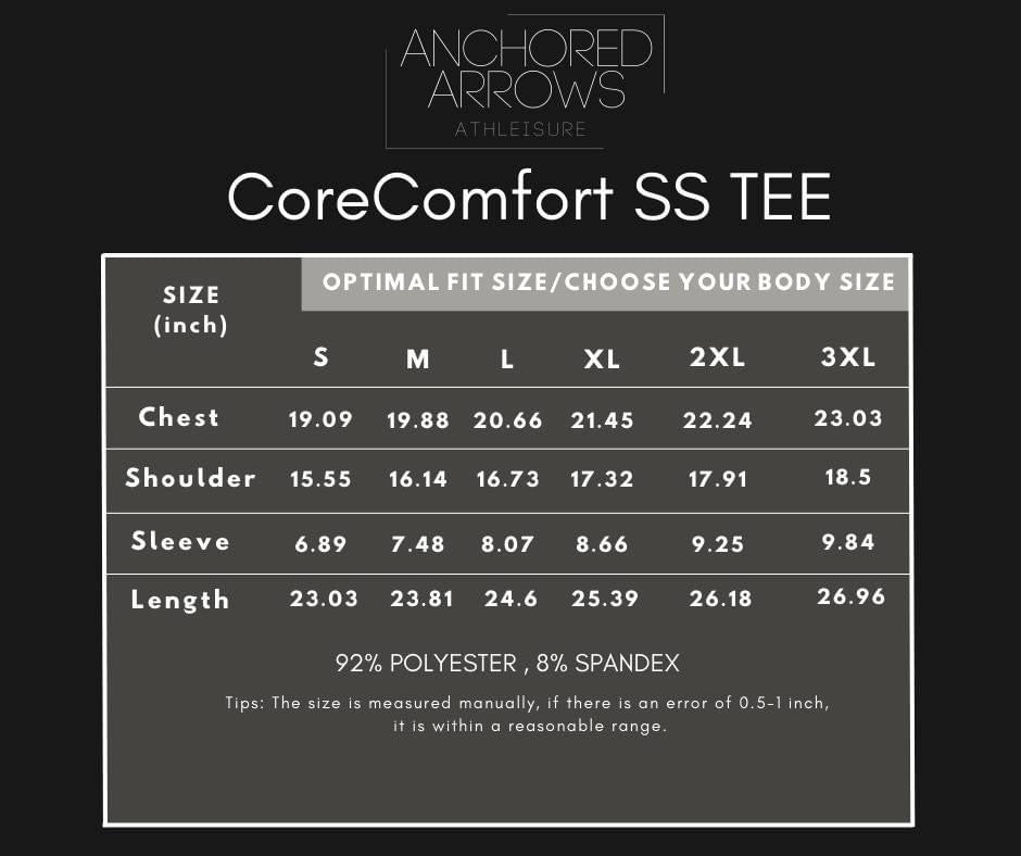 Anchored Arrows Core Comfort Short Sleeve Tee in black