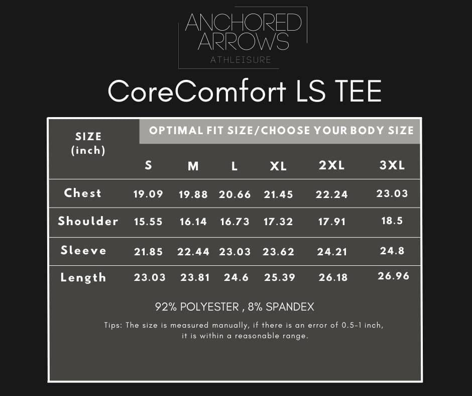 Anchored Arrows Core Comfort Long Sleeve Tee in black