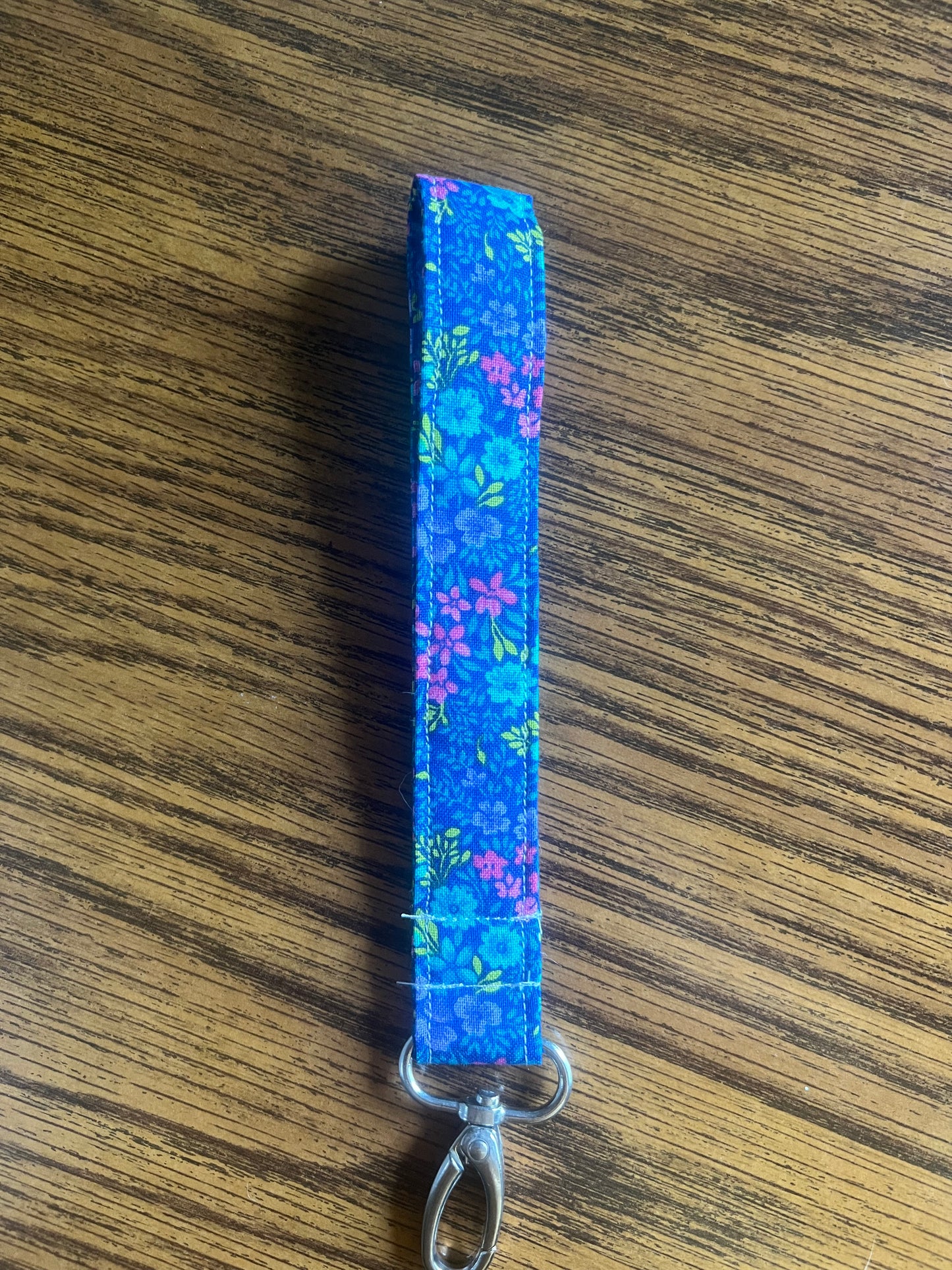 Vibrant Floral Handmade Wristlet Keychain
