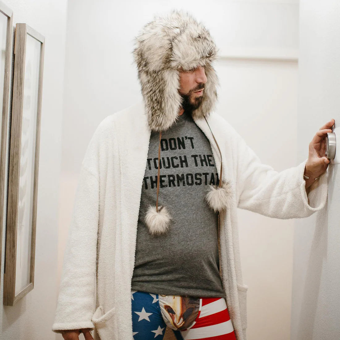 PRE-ORDER Don't Touch The Thermostat Graphic Tee in grey