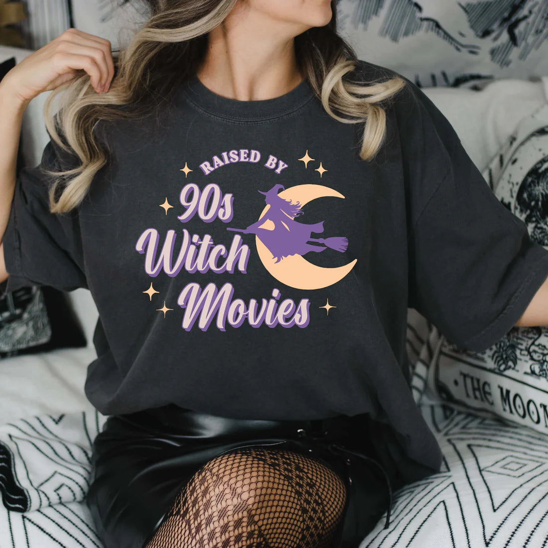 MADE TO ORDER: Raised by 90's Witch Movies Graphic Tee in pepper