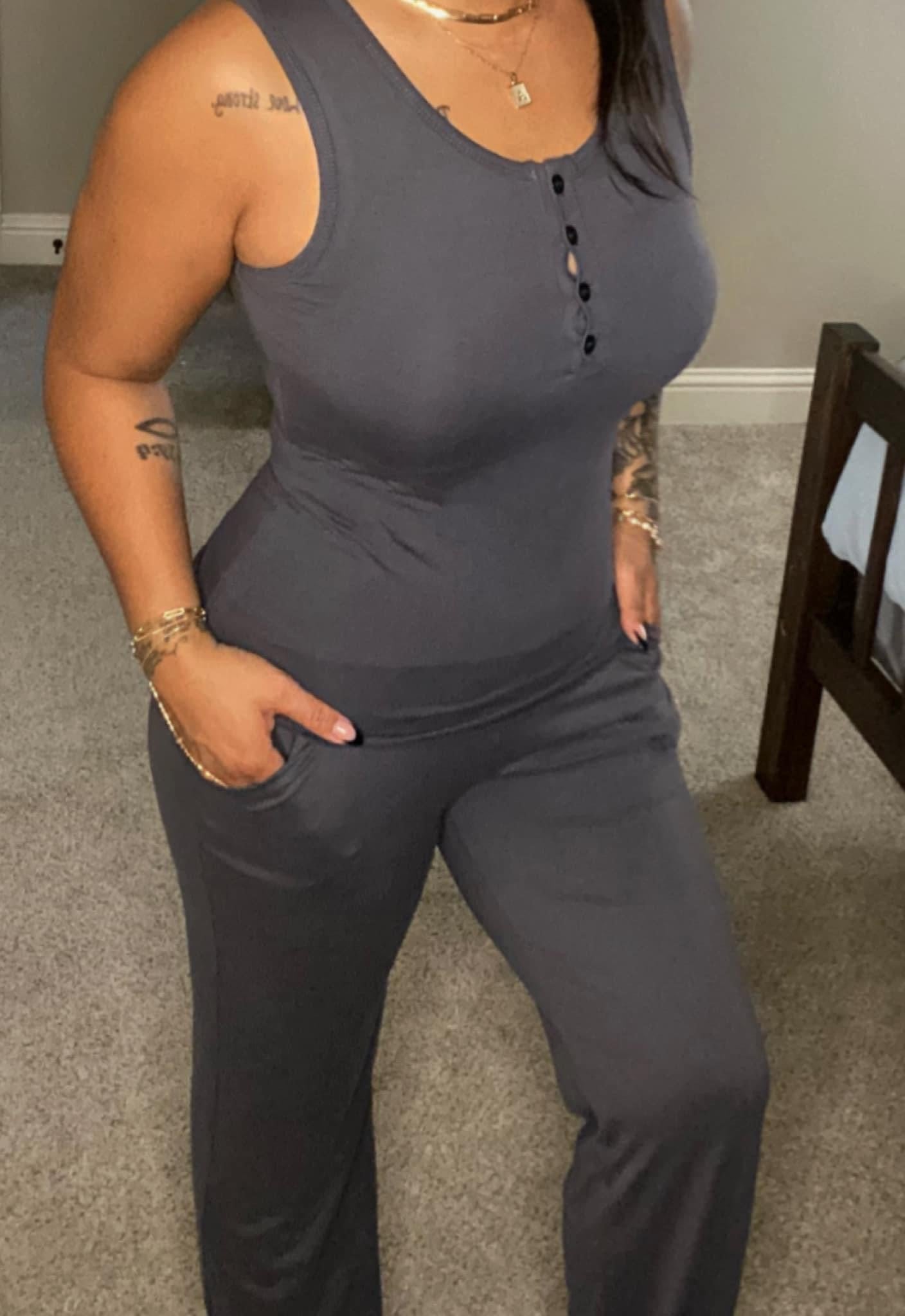 Anchored Arrows Cozy Core YOGA PANTS in charcoal