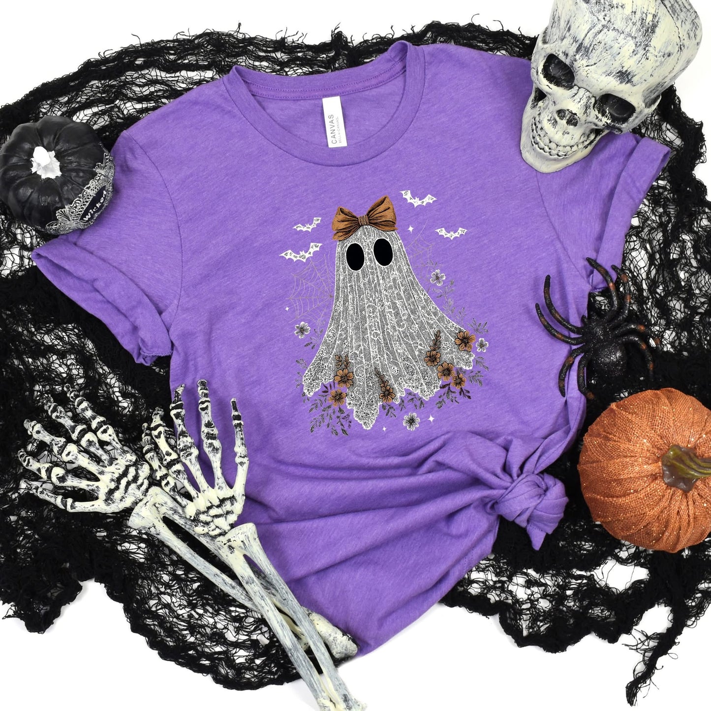 Halloween Lace Ghost Cute Graphic Tee & Sweatshirt