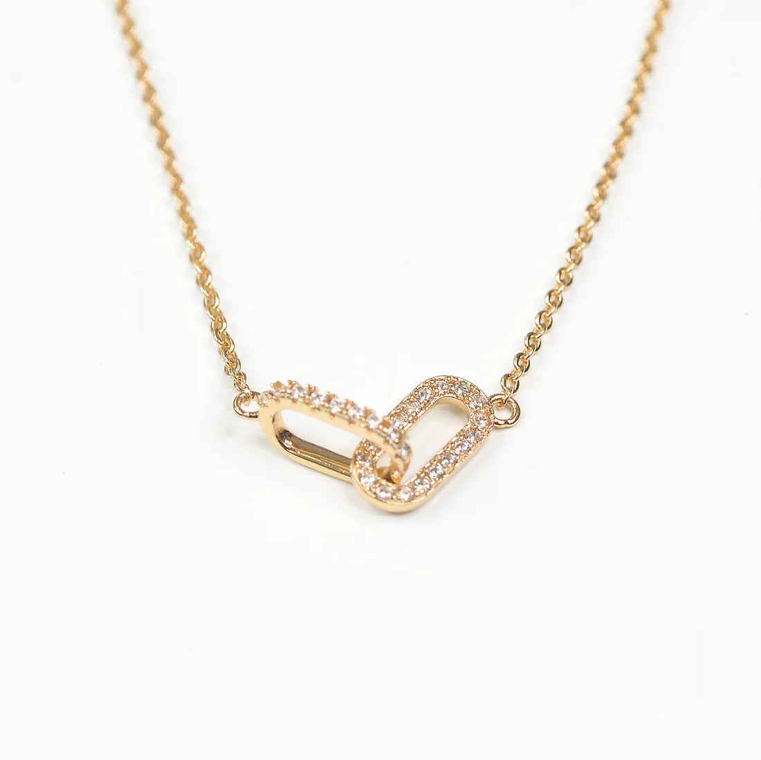 Diamond Linked Necklace in Gold