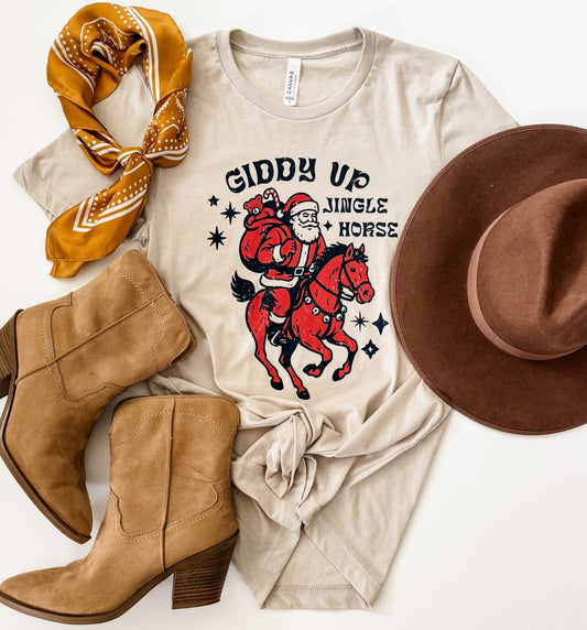 MADE TO ORDER: Giddy Up Jingle Horse Graphic Tee