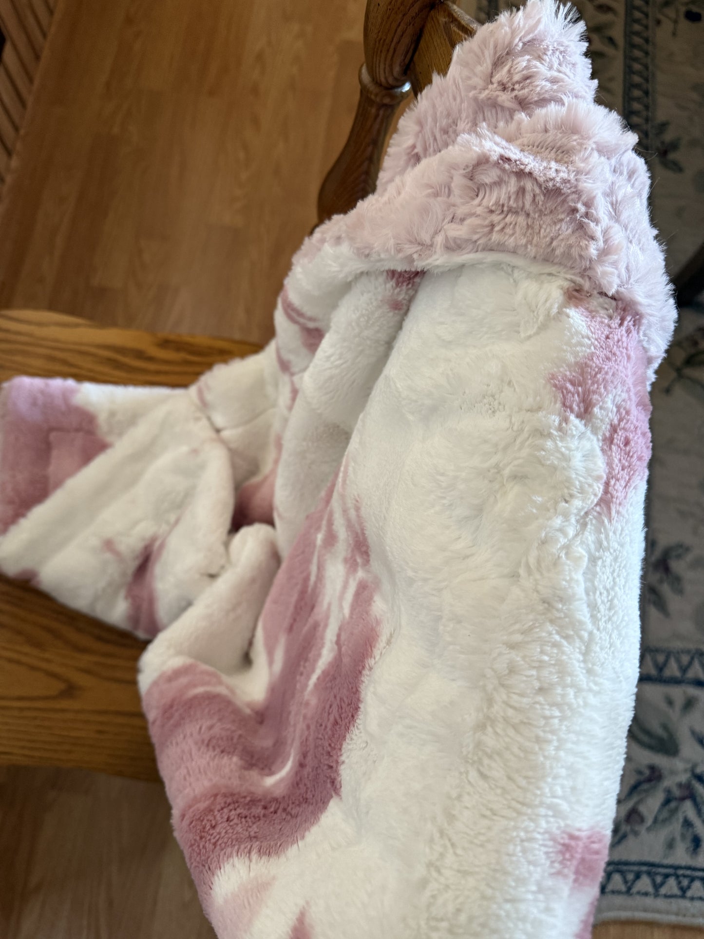 SMALL Minky Blanket Clararose Calf & Ice Pink Glacier