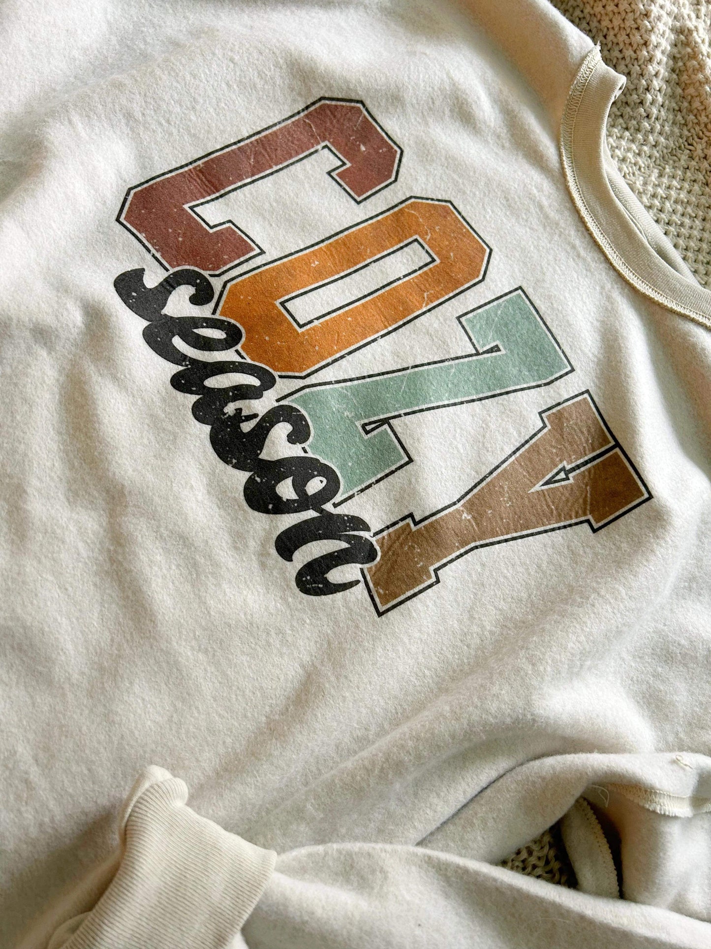Cozy Season INSIDE OUT Graphic Sweatshirt in sand