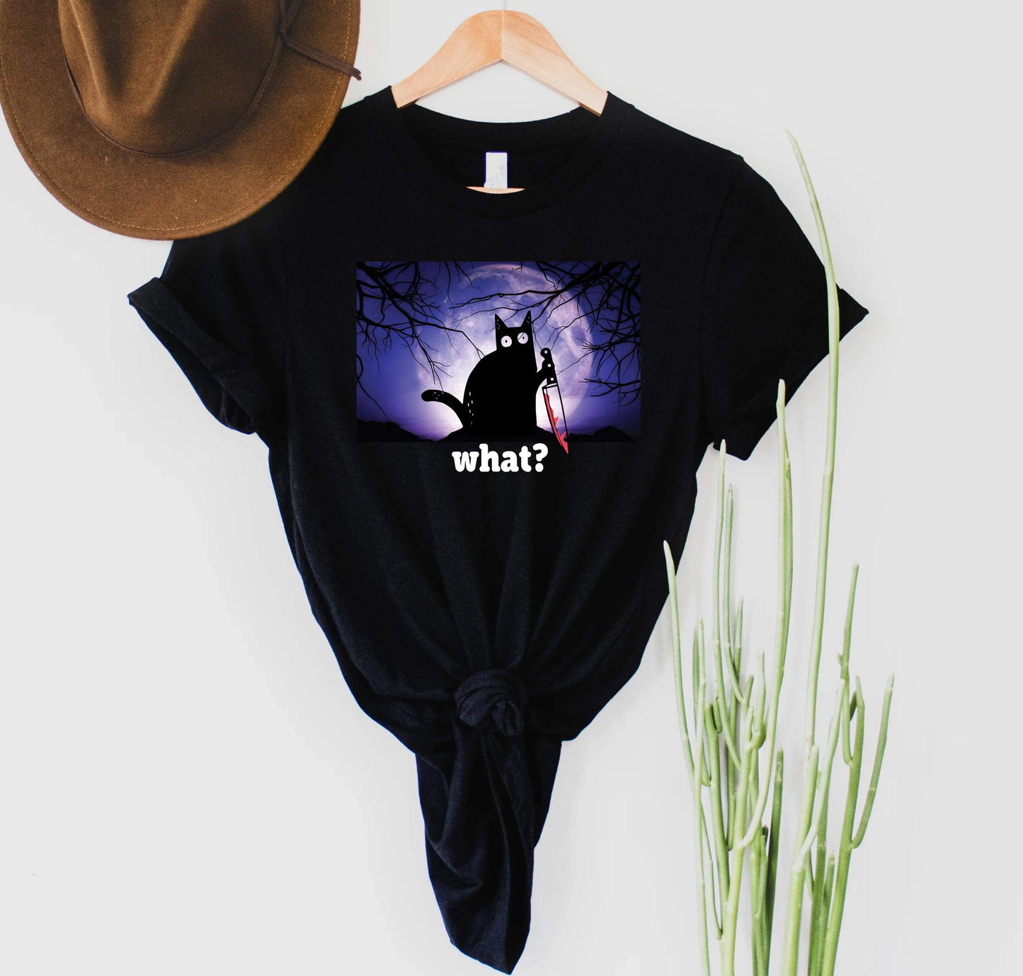 Murder Cat Graphic Tee in black