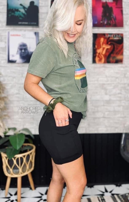 Anchored Arrows Soft Stride Biker Shorts w/pockets