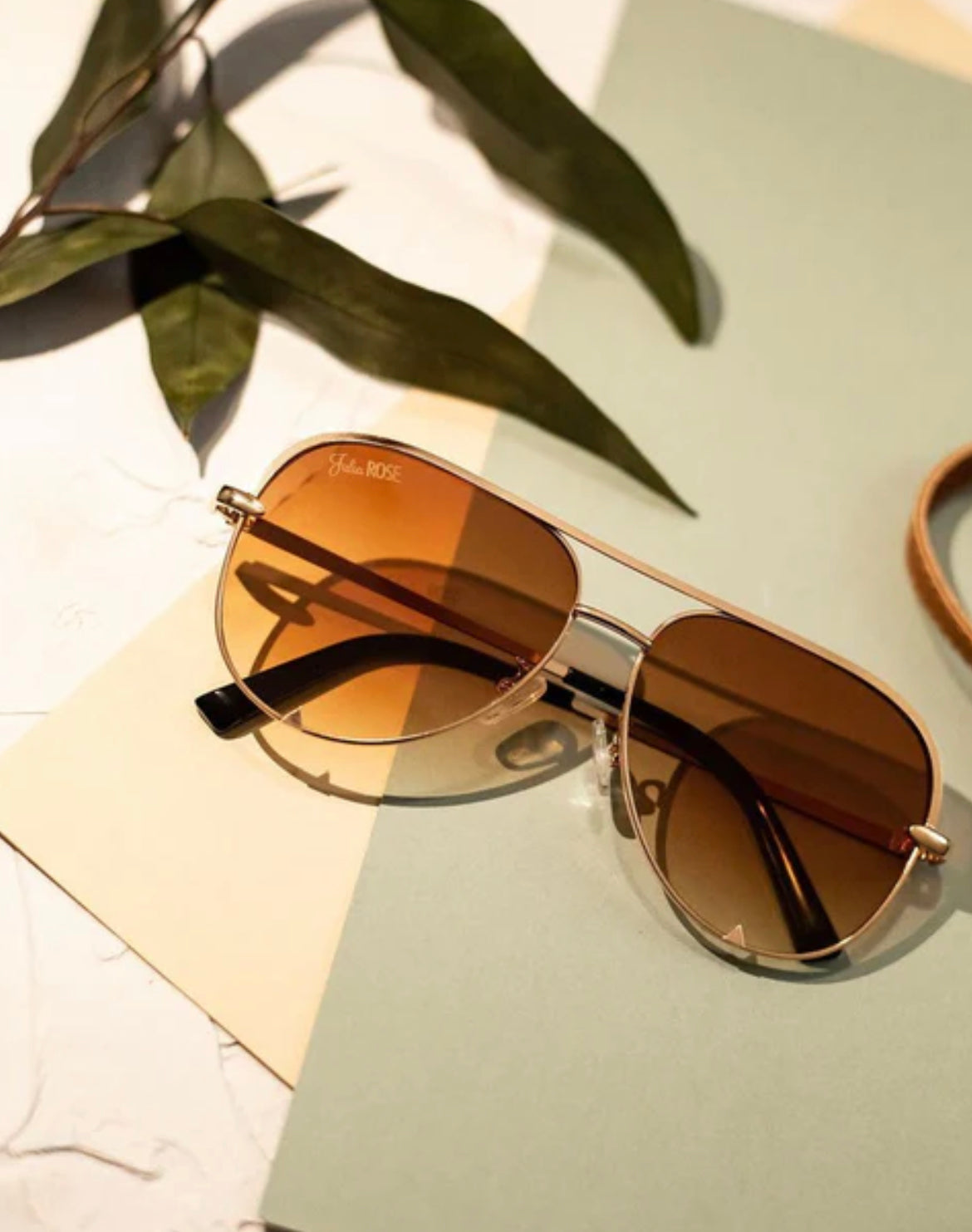 Gold/Pink ONLY Unisex Aviator Sunglasses - multiple colors