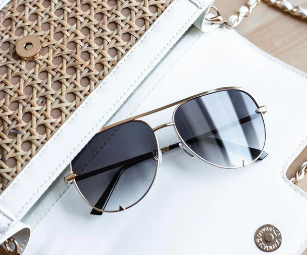 Gold/Pink ONLY Unisex Aviator Sunglasses - multiple colors