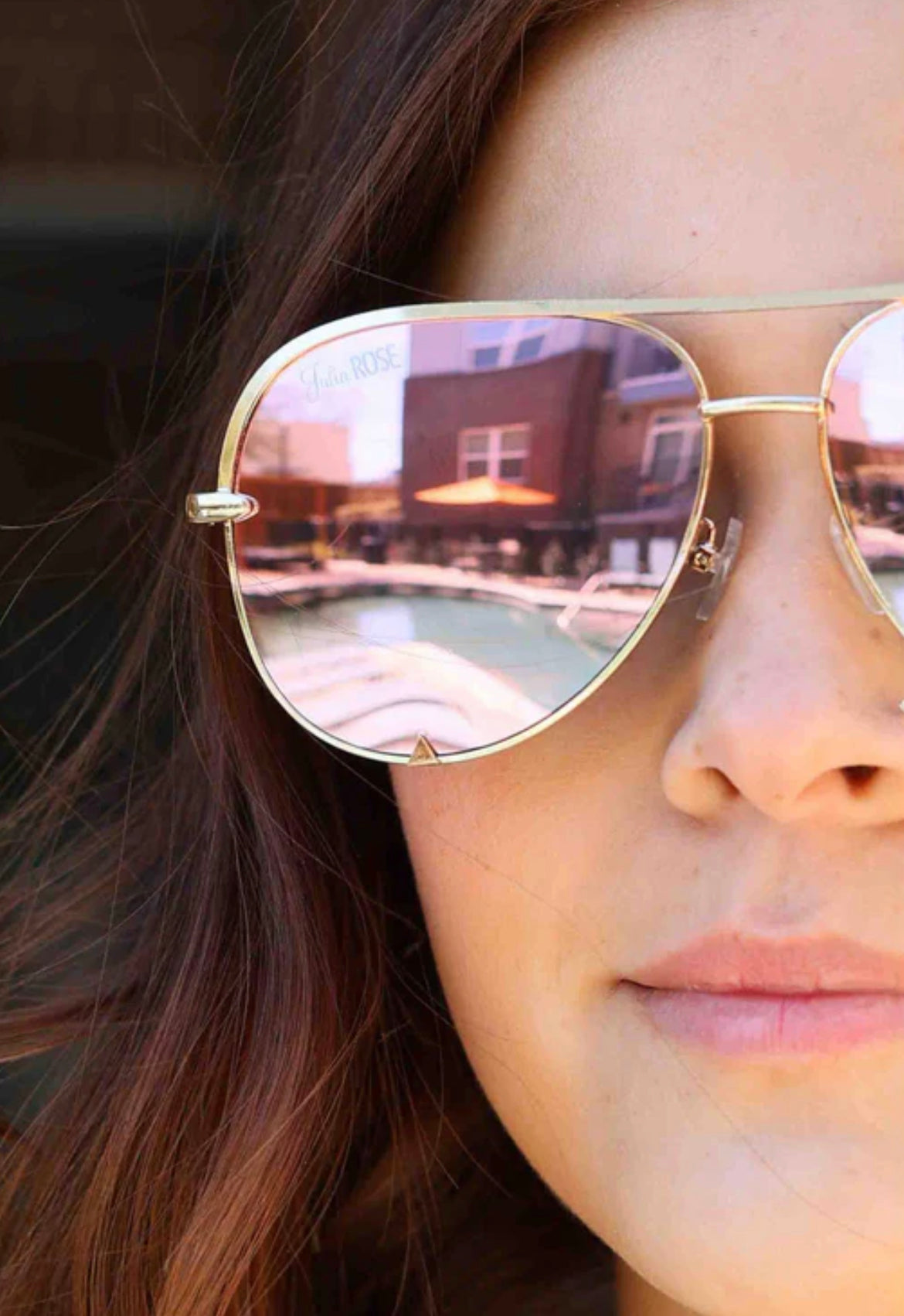 Gold/Pink ONLY Unisex Aviator Sunglasses - multiple colors