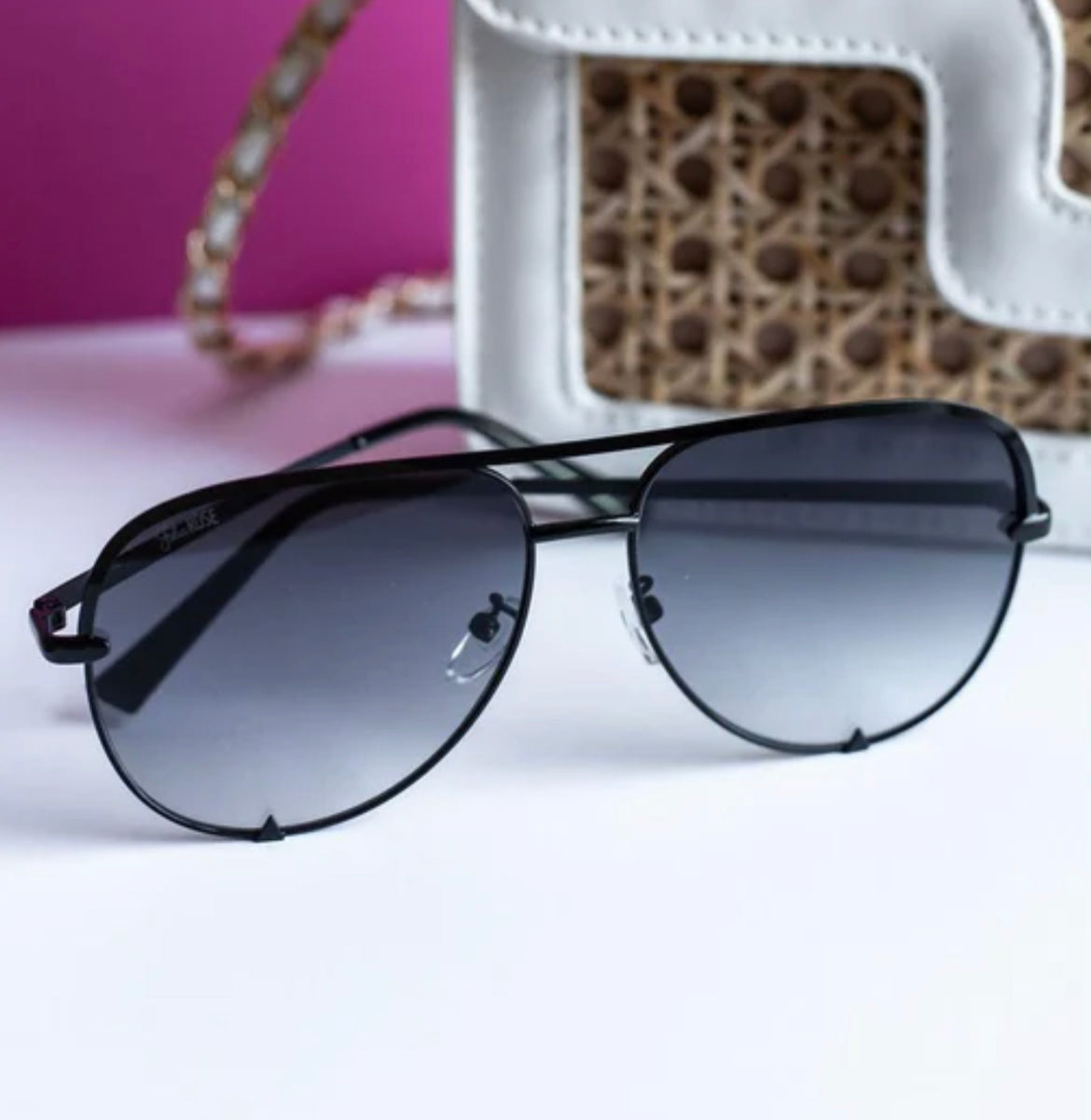 Gold/Pink ONLY Unisex Aviator Sunglasses - multiple colors