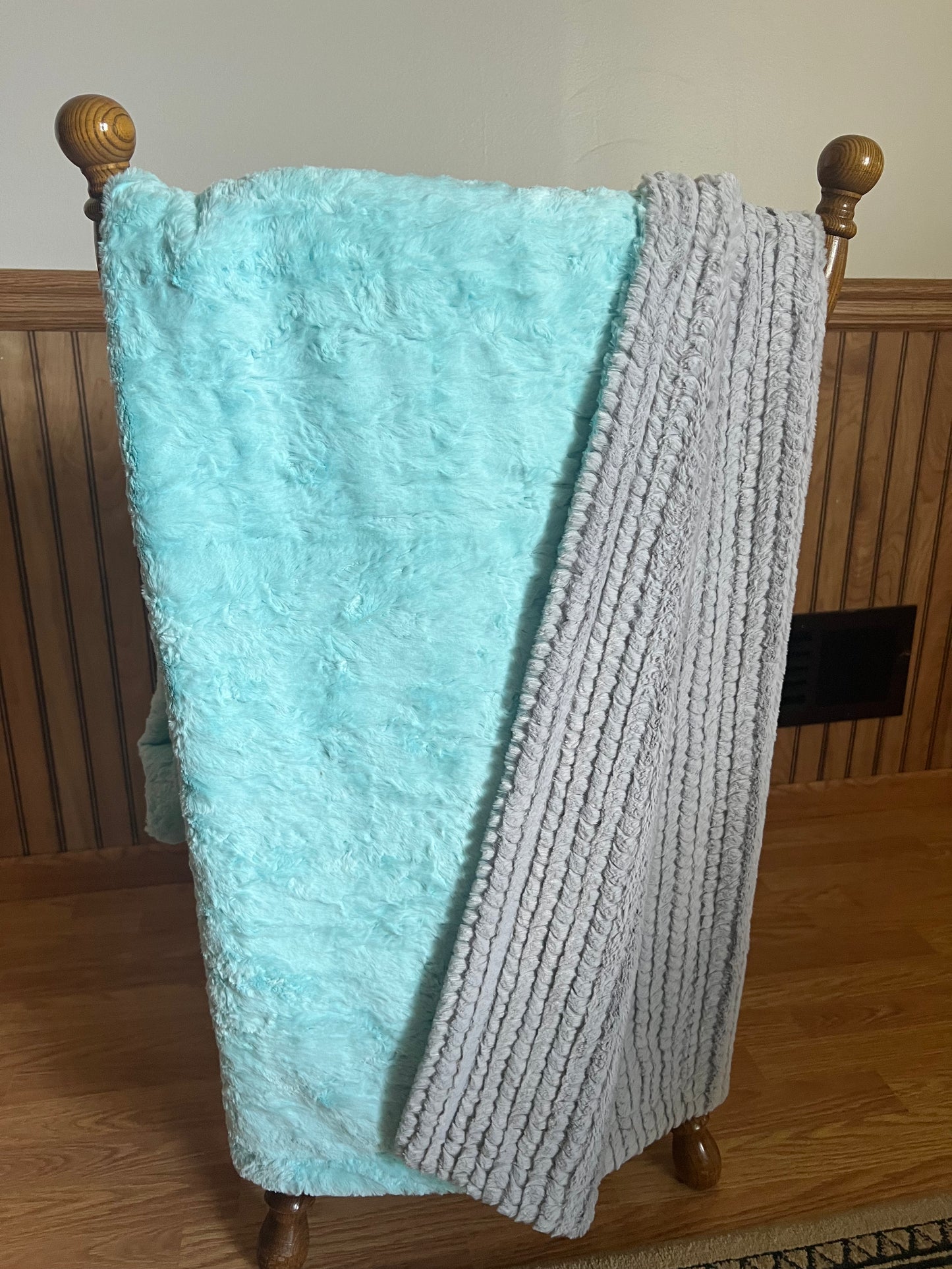 SMALL Minky Blanket Saltwater Marble/Vapor Brooklyn