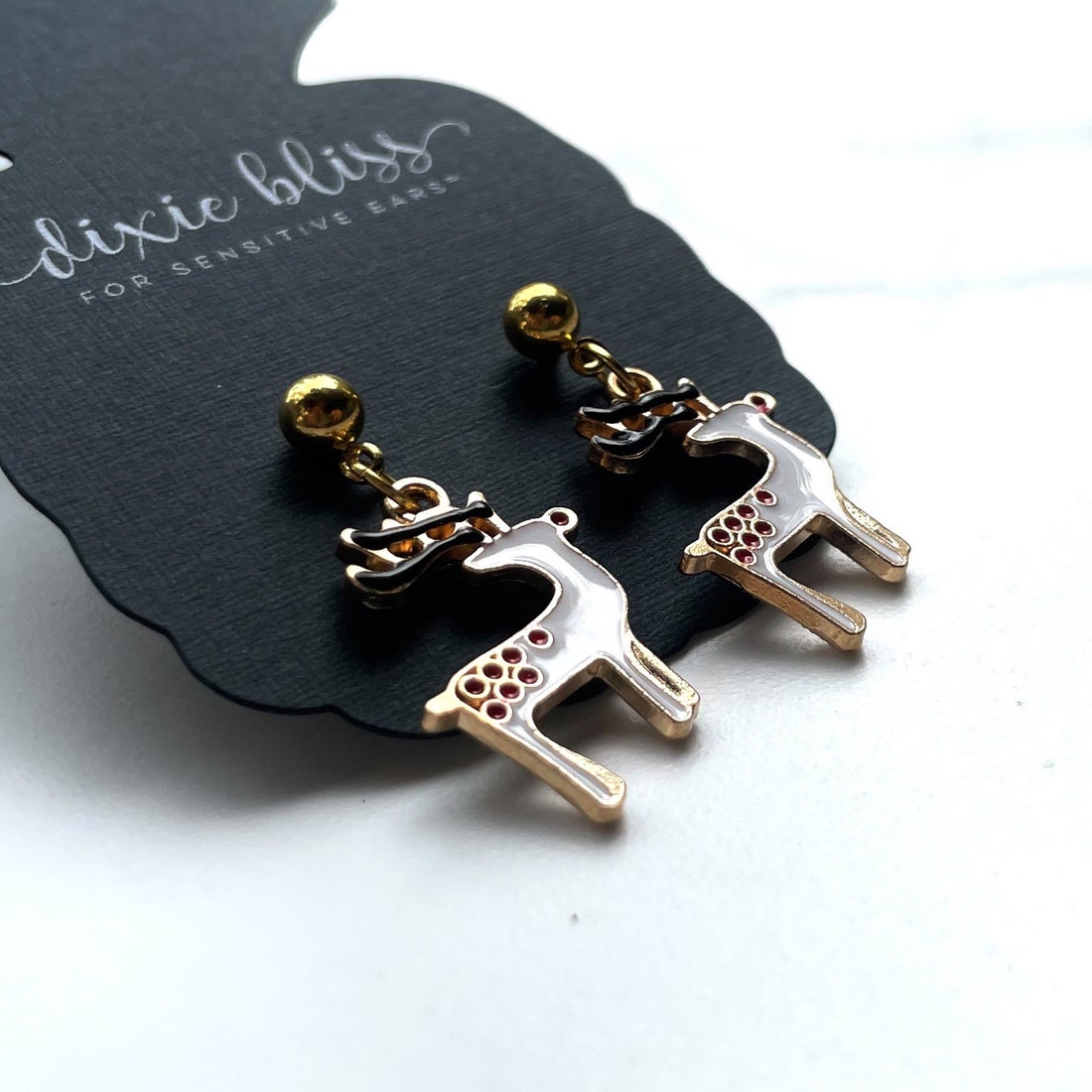 LTD Edition - White Reindeer - Dixie Bliss - Dangle Earring