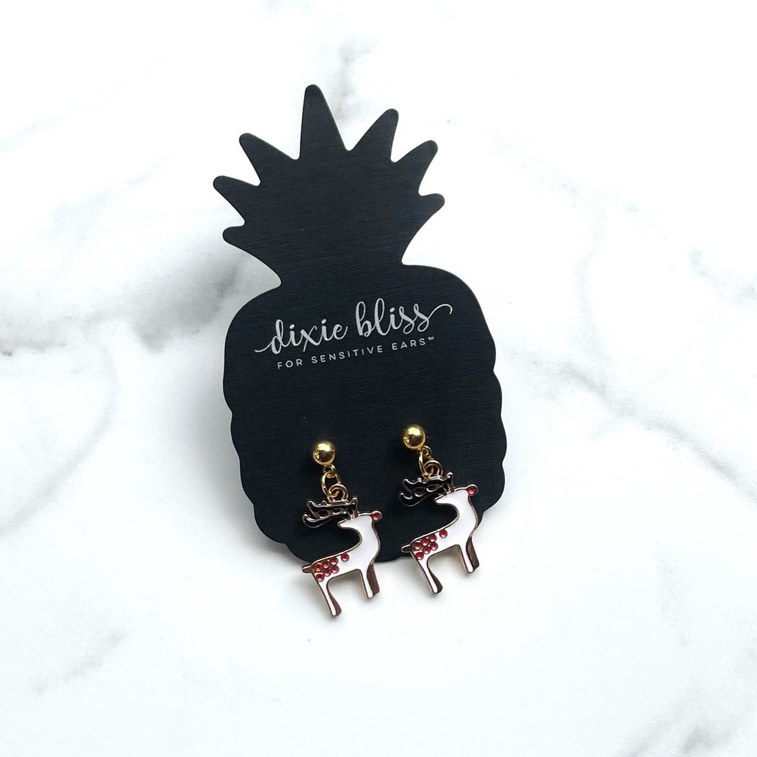 LTD Edition - White Reindeer - Dixie Bliss - Dangle Earring