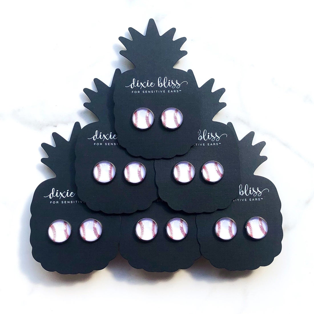 Baseball Photo Glass - Dixie Bliss - Single Stud Earrings