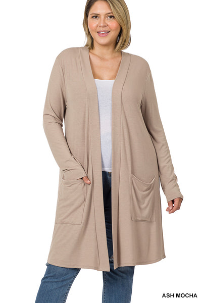 S & L ONLY Long Slouchy Cardigan in Light Mocha