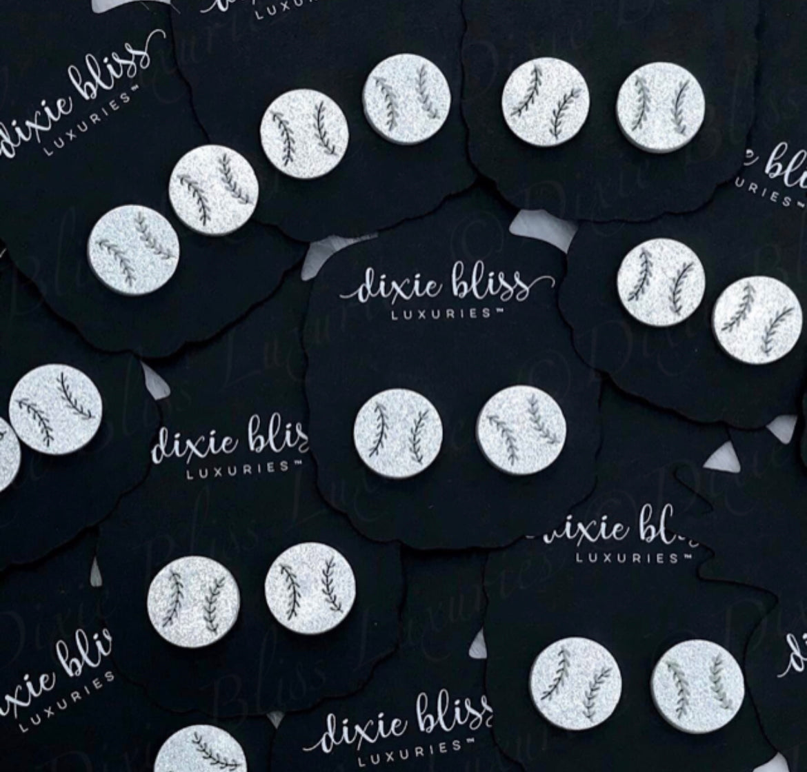 Baseballs - Dixie Bliss - Single Stud Earrings