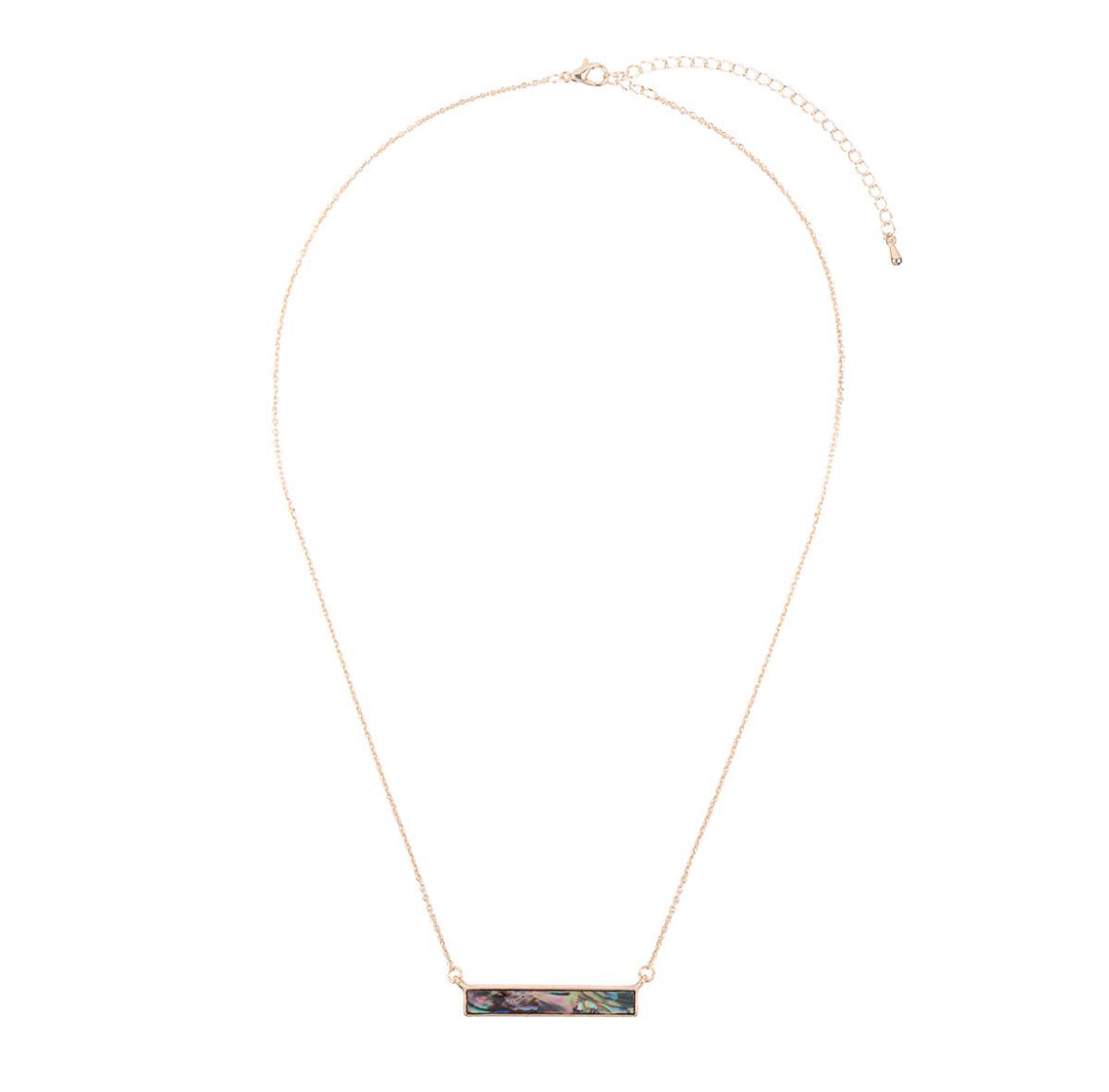 Horizontal Bar Abalone Necklace in Gold