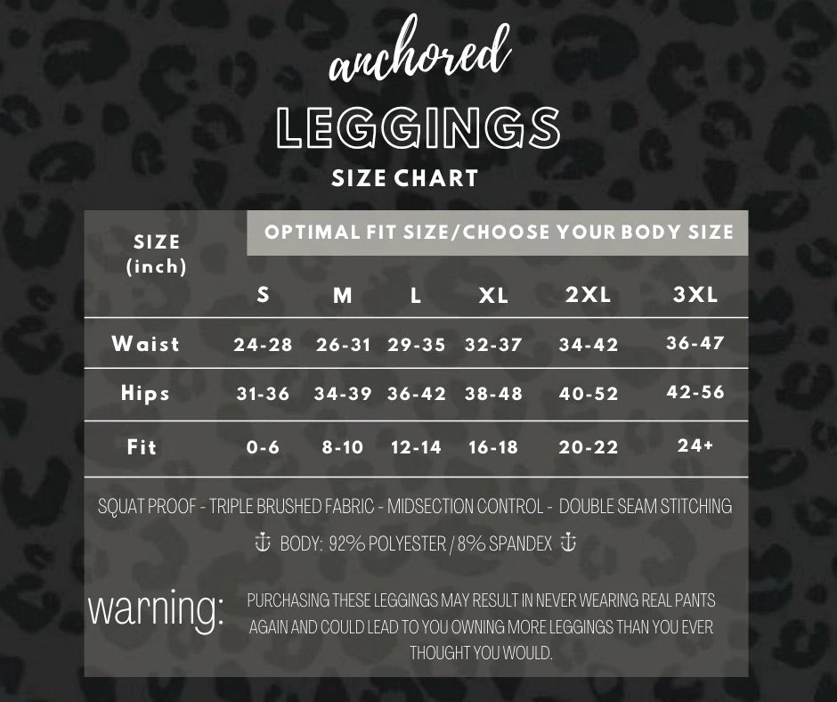 PRE-ORDER Anchored Arrows Classic Comfort Full Length Leggings in black w/pockets