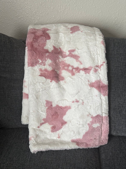 SMALL Minky Blanket Clararose Calf & Ice Pink Glacier