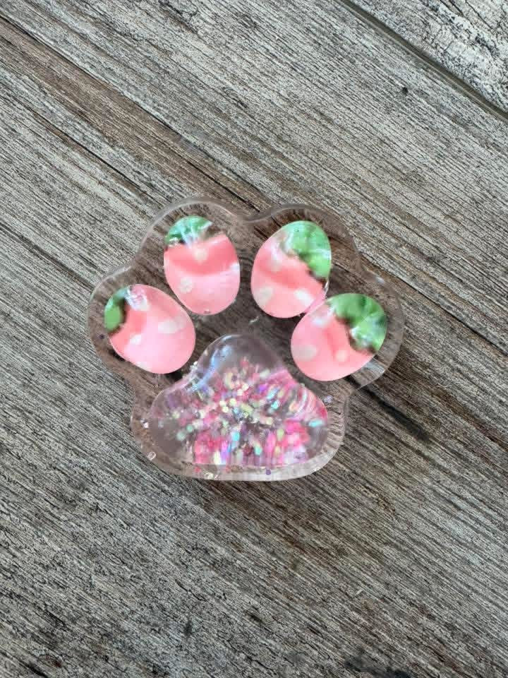 PRE-ORDER Clear Glitter Paw Squishy