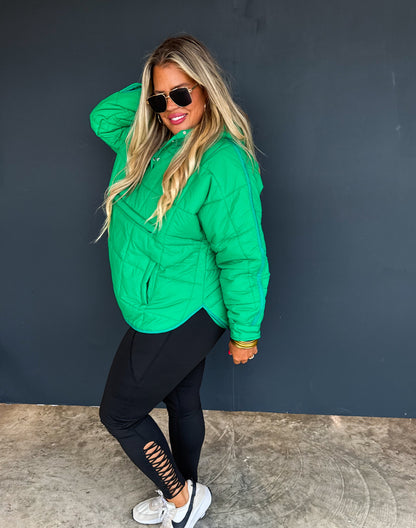 S/M ONLY Peyton Puffer Jacket in green