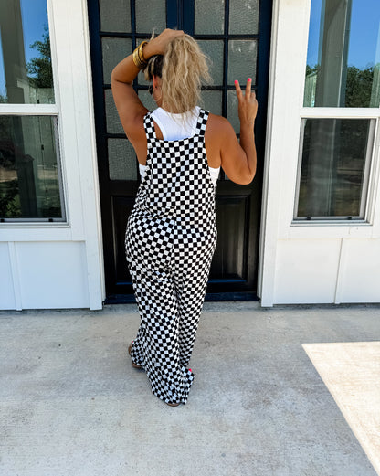 Checkered Karli Boho Overalls