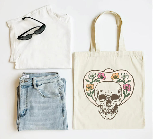 MADE TO ORDER: Cowboy Skull Tote Bag