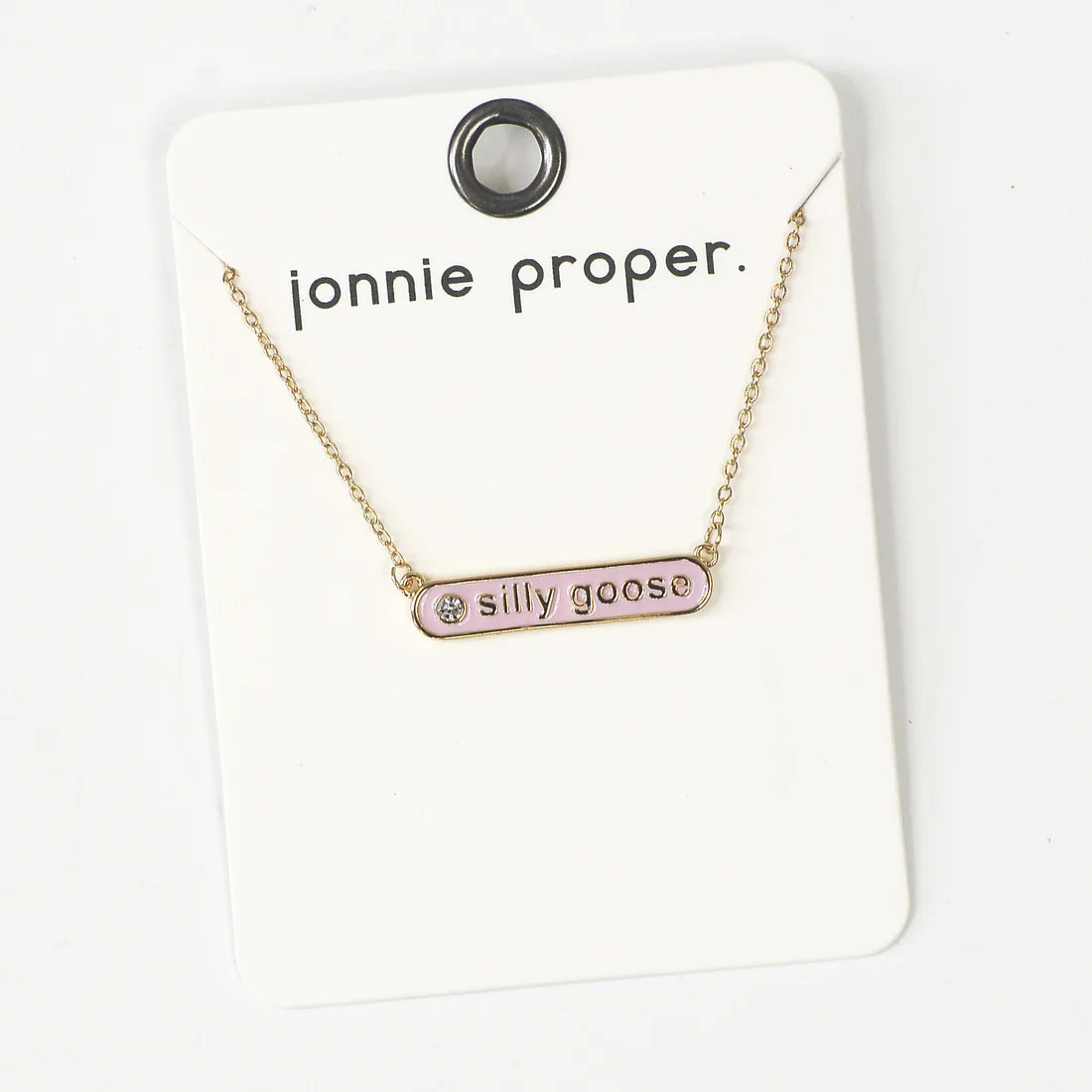 Silly Goose Enamel Gold Necklace