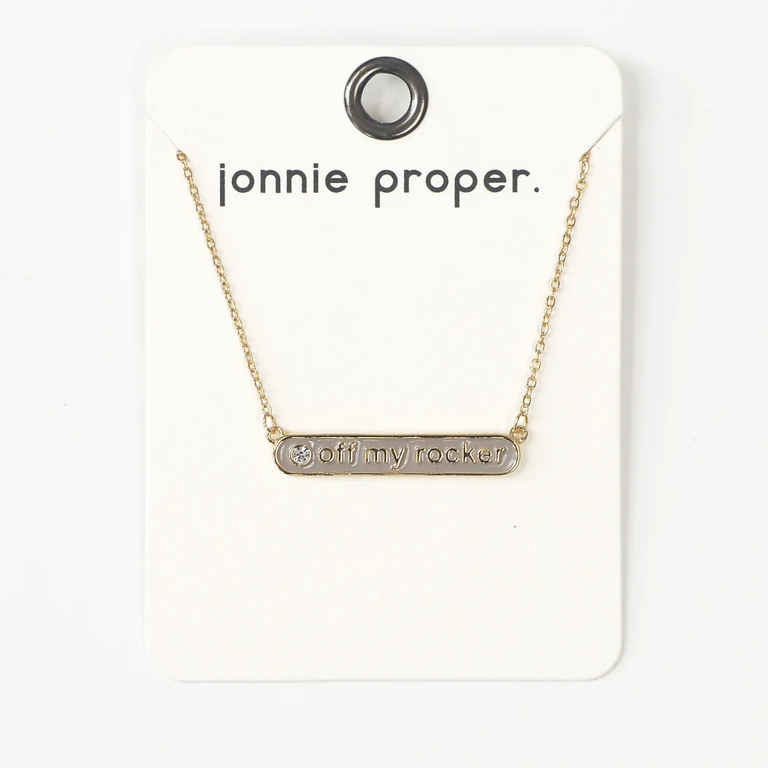 Off My Rocker Enamel Gold Necklace