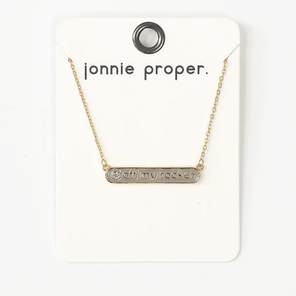 Off My Rocker Enamel Gold Necklace