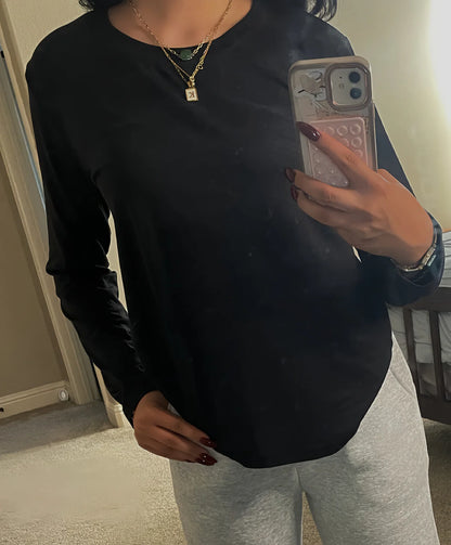 Anchored Arrows Core Comfort Long Sleeve Tee in black