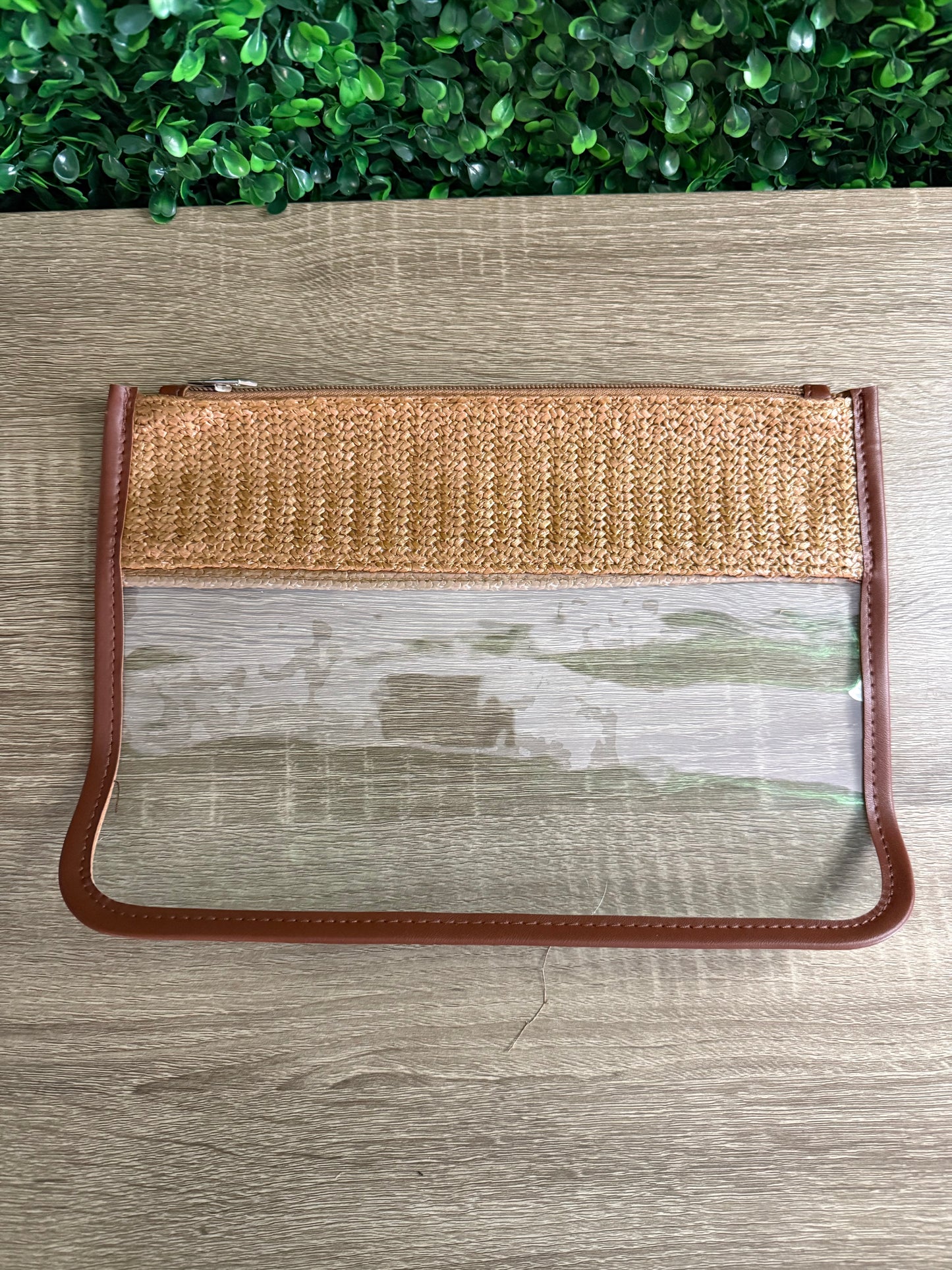 Raffata Clear Bag in Dark Brown