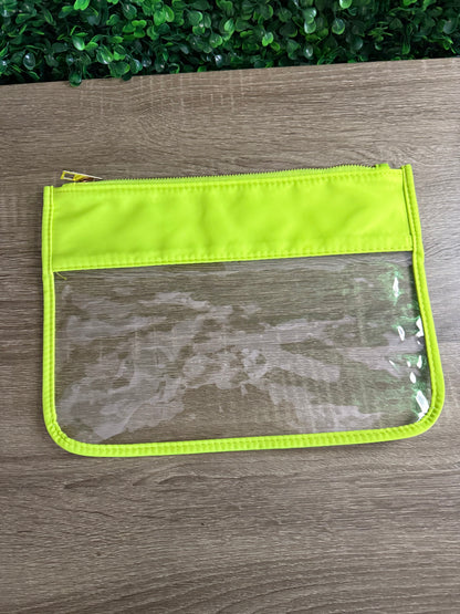 Nylon Clear Bag in Neon Yellow