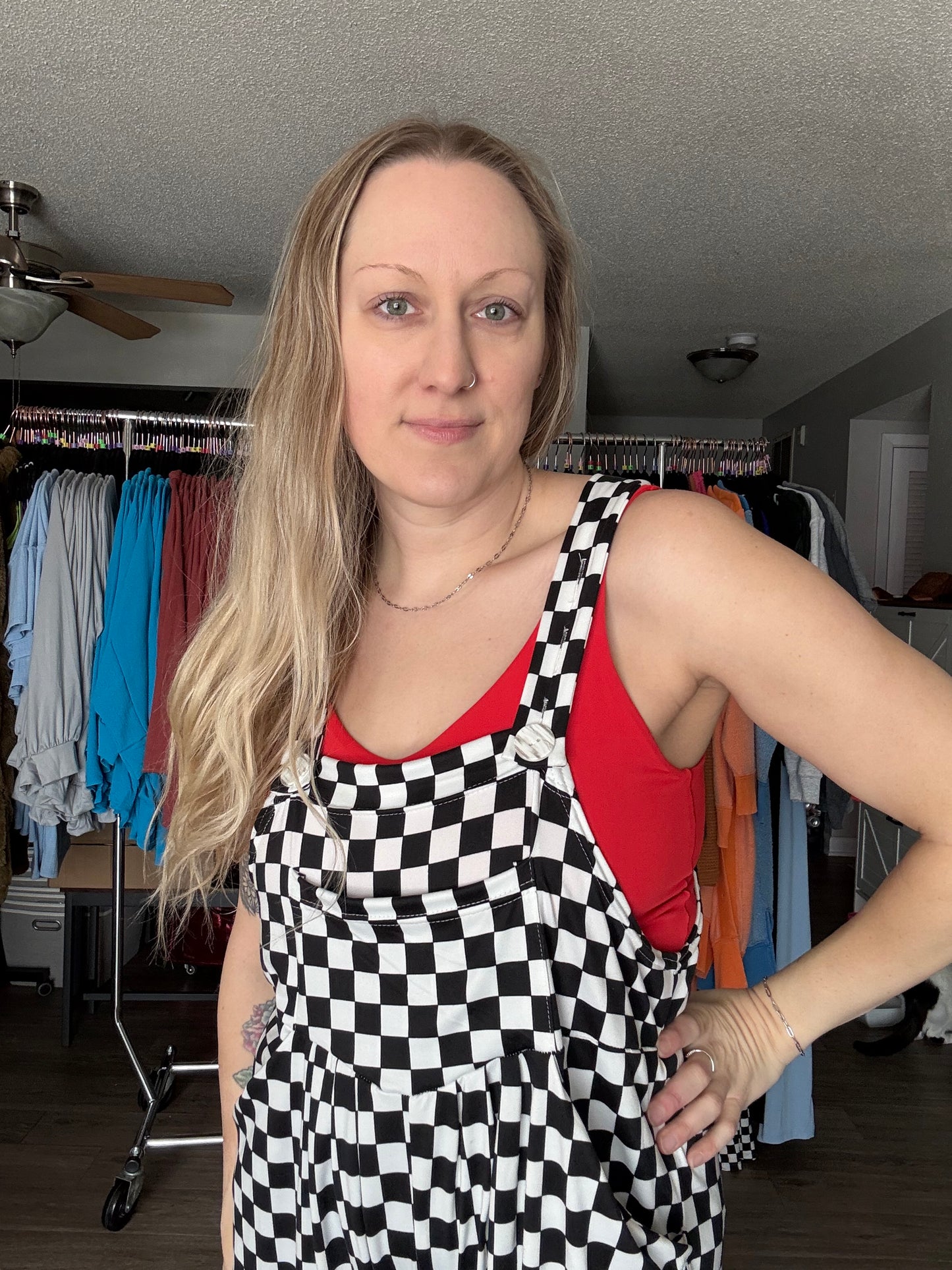 Checkered Karli Boho Overalls