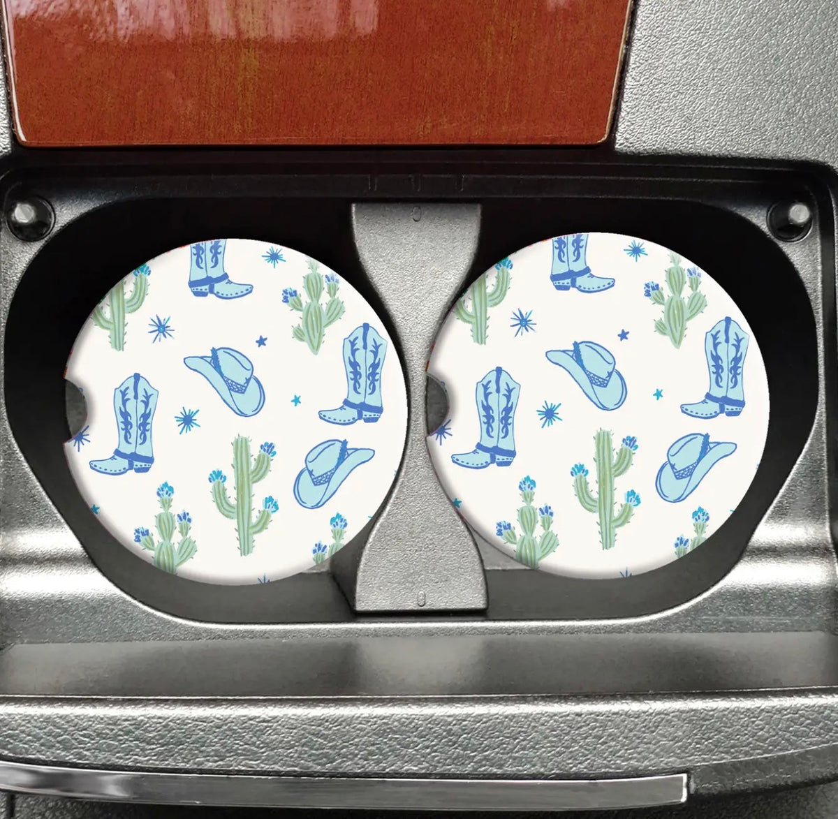 Blue Western Car Coasters