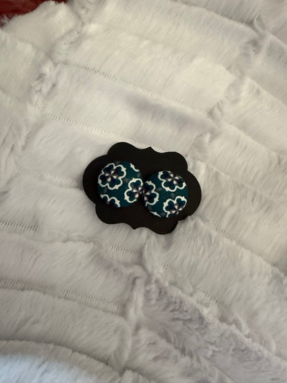 Fall Fabric Cover Button Stud Earrings