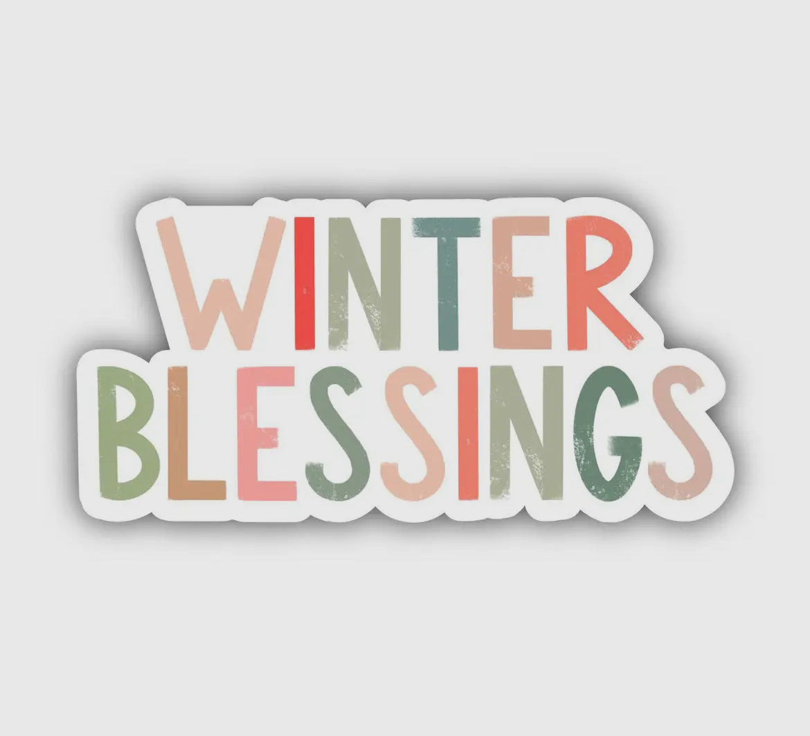 Winter Blessings Lettering Holiday Sticker