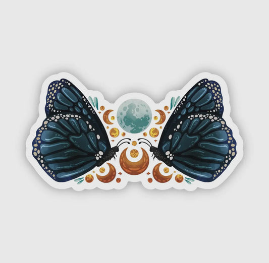 Butterfly and Moon Sticker