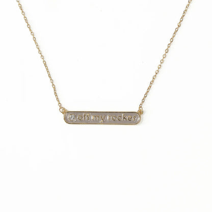 Off My Rocker Enamel Gold Necklace